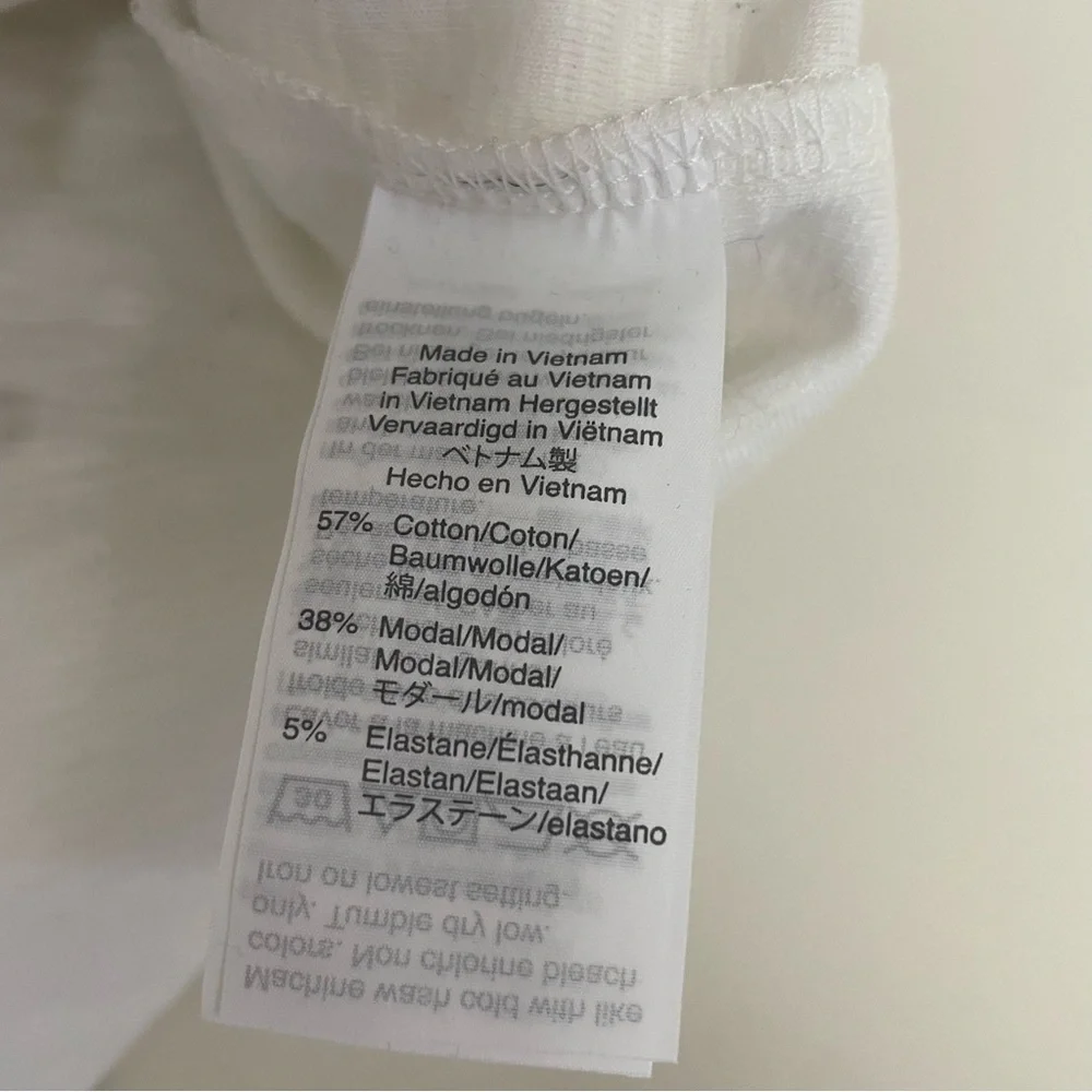 Madewell Colorblock Tipped Baby Tee Size Small 90s Inspired lettuce color hem - Picture 4 of 4